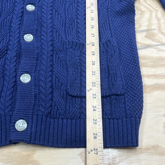Club Room Cardigan Sweater Shawl Neck Men Size Medium Blue Knit Grandpa Mature - Picture 9 of 11